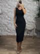 The-Strassed AllOver Midi Dress-2064/Black