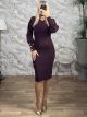 Gyn-Lurex Knitted Dress-19032/Burgundy