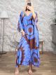 Tunic Petals Satin Maxi Dress/Chocolat