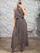 Ste-PolkaDot Muslin Maxi Dress-30007/Chocolat