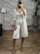 Lurex Fringe Kimono/White
