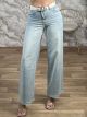 Z-Wideleg Ecru Belt Denim Pants-288/Light Blue