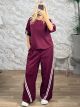 Back&Front Stripes Viscose Set-1385/Burgundy