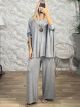 Viscose Knitted Necklace Set-20178/Grey