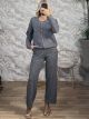 Gyn-Knitted Cardigan&Pants Set-3360/Grey