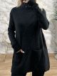 Oversized Pockets Sweater/Black