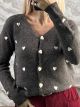 Lil-Hearts Cardigan-052/Chocolat