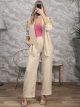 Kimono Flower Embroidered Set/Beige