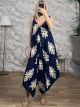 Butterfly Jumpsuit-1208/Navy Blue