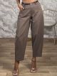 Cotton Office Belt Pants-1924/Beige