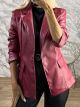 Leather Blazer-5232/Burgundy