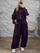The-Ruched Oversize Tracksuit-39309/Burgundy