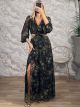 San-Muslin GoldenThread Maxi Dress-6481/Black