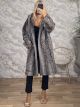 Spi-Hooded Furry Coat/Grey