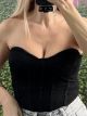 Strapless Lace Corset Top/Black