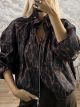 Gyn-Leopard Bomber Jacket-26391/Chocolat