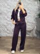 The-Pockets Tracksuit Set-39325/Burgundy