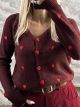 Lil-Hearts Cardigan-052/Burgundy