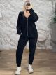Lok-Cords Velvet Tracksuit Set-83139/Black