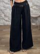 The-Velvet Belt Pants-1116/Black