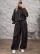 The-Ruched Oversize Tracksuit-39309/Chocolat