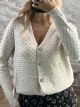 The-Textured SuperSoft Cardigan-8097/Ecru