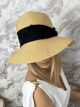 Straw Sun Black Ribbon Ηat/Beige