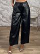 Leather Highwaist Pants-1015/Black