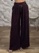 The-Velvet Belt Pants-1116/Burgundy