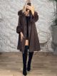 Kun-Wool & Fur Coat-28202/Chocolat