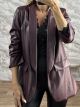 Zoz-Leather Blazer-8056/Burgundy