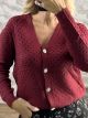 The-Textured SuperSoft Cardigan-8097/Burgundy