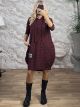 Vat-Animal Hooded Mini Dress-26812/Burgundy
