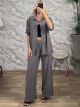 Cords Shirt & Pants Set-36311/Grey