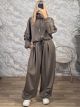 The-Ruched Oversize Tracksuit-39309/Mocca