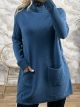 Oversized Pockets Sweater/Petrol