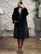 Classic Long Fur Coat-2421/Black