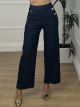 Gold Buttons Pants/Blue