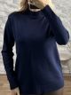 Zoz-Knitted Soft Sweater-195/Navy Blue