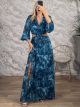 San-Muslin GoldenThread Maxi Dress-6481/Blue