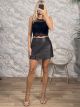 The-Leather Skort-49316/Chocolat