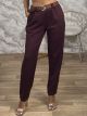 Viscose Belt Pants-2511/Burgundy