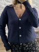The-Textured SuperSoft Cardigan-8097/Navy Blue