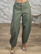 Highwaist Seams Barrel Pants-30101/Khaki