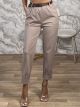 Ankle Buttons Belt Pants-1693/Beige