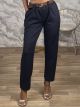 Viscose Belt Pants-2511/Navy Blue