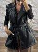 Ton-Long Leather Belt Vest-3413/Black