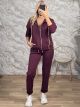 Lil-Viscose Hooded Tracksuit-25706/Burgundy