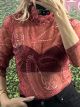 C-Through Paisley Top/Dark Red