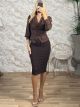 GLOW Midi Pencil Skirt/Chocolat